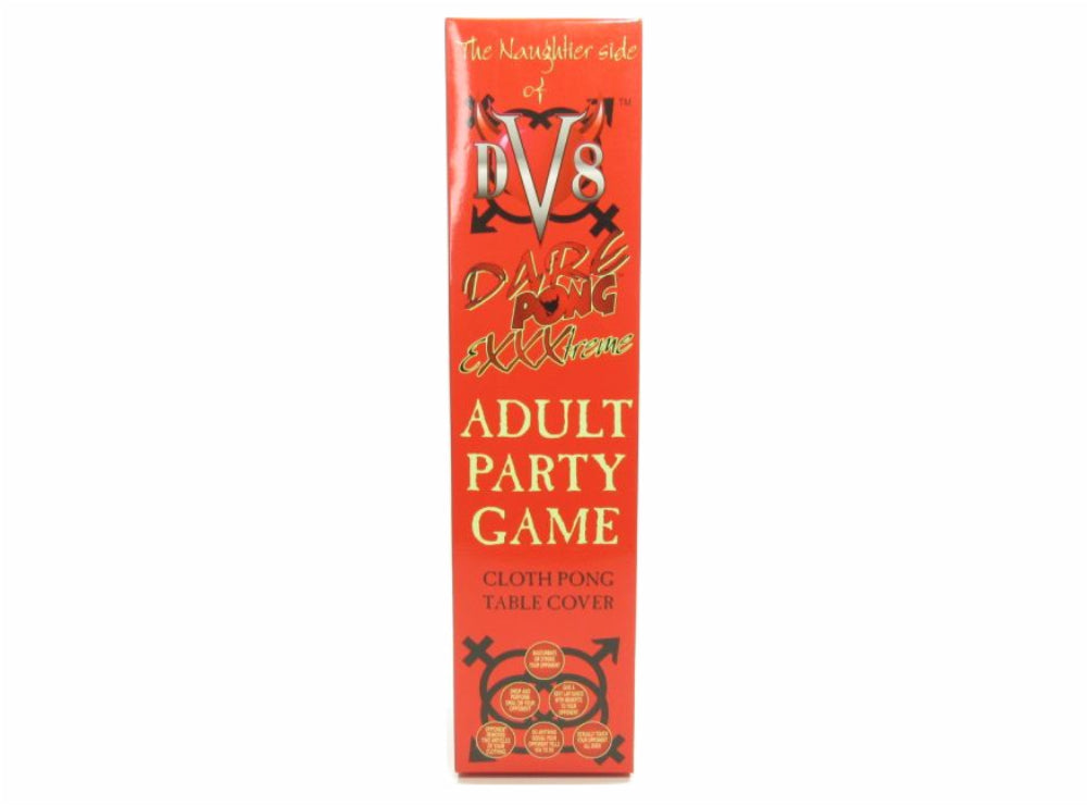 DV8 Dare Pong Exxxtreme Adult After Party Game Take Your Dare Pong Games to the next level. This game is designed to play under a black light for a more intimate play time setting.