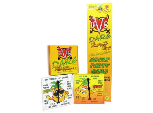 DV8 Dare Cruzin Pineapples Games Series Playful Themed Adult Lifestyle Swingers Travel & Party Card Game, Pineapple Dare Pong & Adult Pocket Spinners