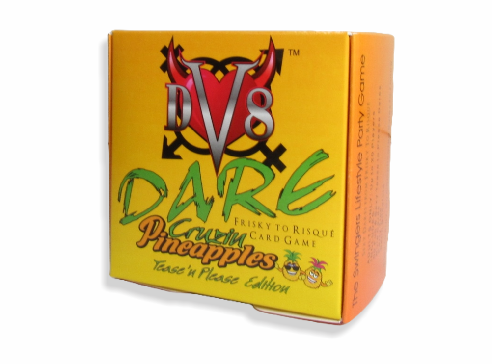 DV8 Dare Cruzin Pineapples Tease and Please Edition Box 34 View Colorful Pineapple themed box wth Cruizn Pineapples design cute pineapples logo holding hands adult pineapple card game