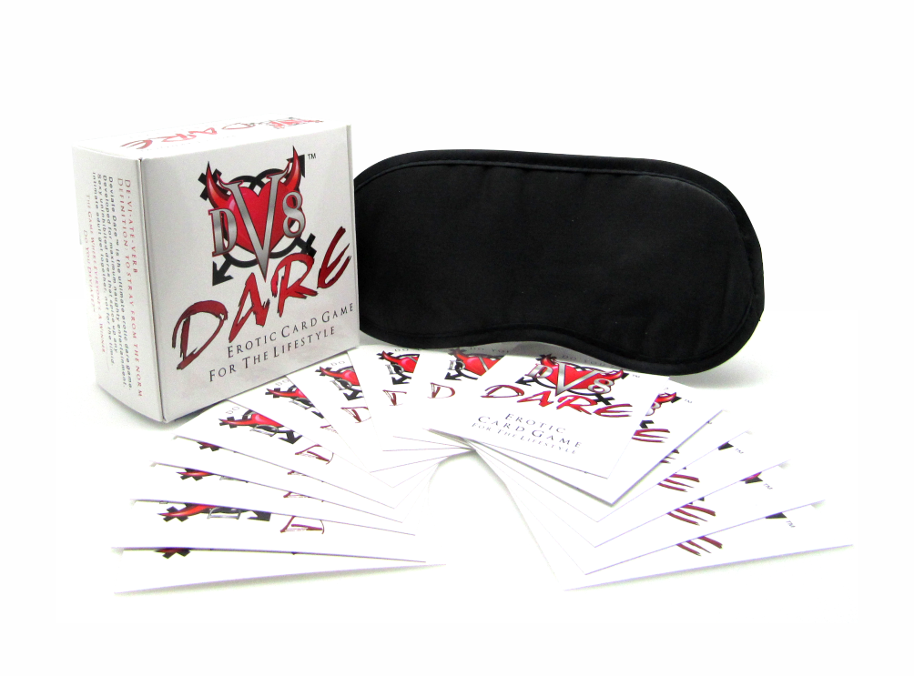 DV8 Dare Erotic Card Game The First Ever Game for the Lifestyle Includes Satin Blindfold and over 55 Mild to Wild Dares Original Game of the Lifestyle Swingers Card Game in White Box with Satan Blindfold Included First Game of the lifestyle Swingers Adult Party Game