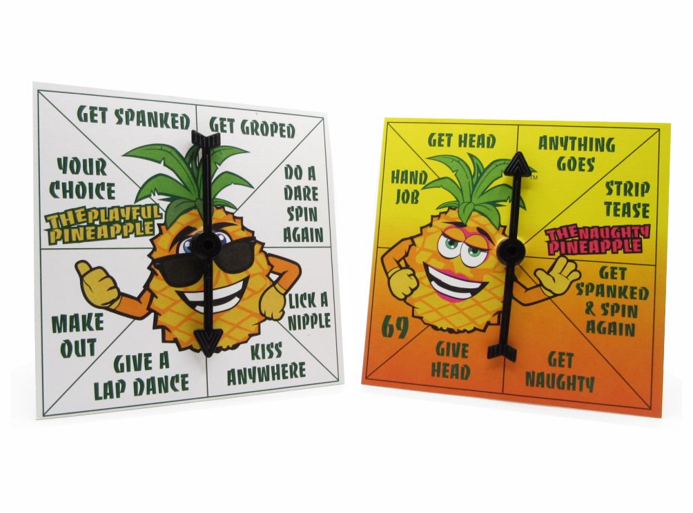 Playful and Naughty Lil Spinners Portable Pocket Sized Pineapple Themed Adult Party Games