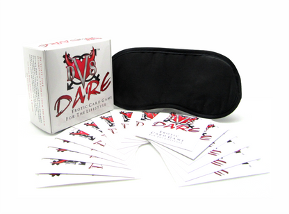 DV8 Dare Erotic Adult Card Game for the Lifestyle The First Ever Adult Card Ice Breaker Game for the swingers lifestyle Showing Cards and Satin Sleep Fetish Mask 