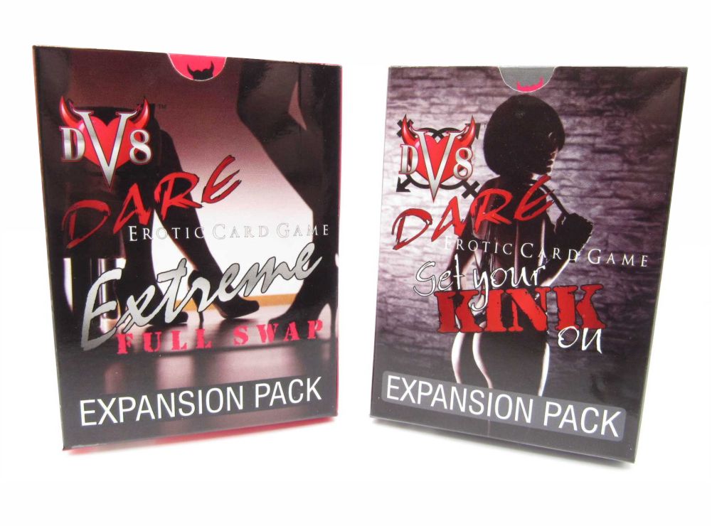 The two must buy expansion packs for DV8 Dare Erotic Card Games Full Swap and Kinky Dares Ellevate your play