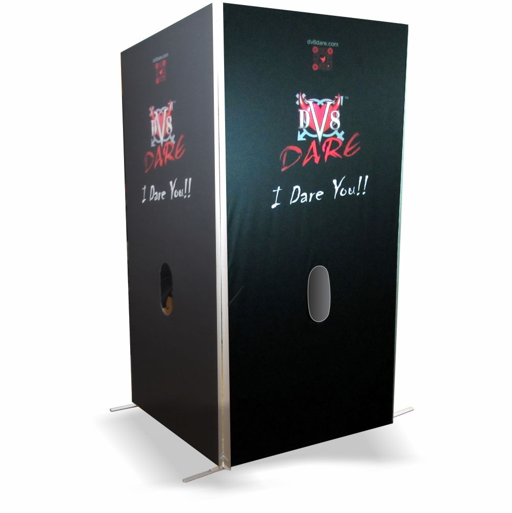 DV8 Dare Pandoras Box Fantasy Booth Product Image Three Quarter View with Two Traditional Glory  Holes