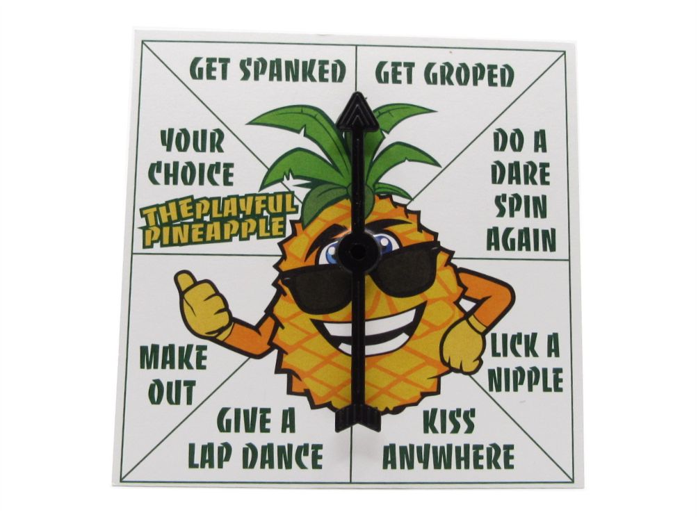DV8 Dare The Playful Pineapple Portable Adult Spinner Game Pocket Sized Ice Breaker in white for Party Game for New Swingers 
