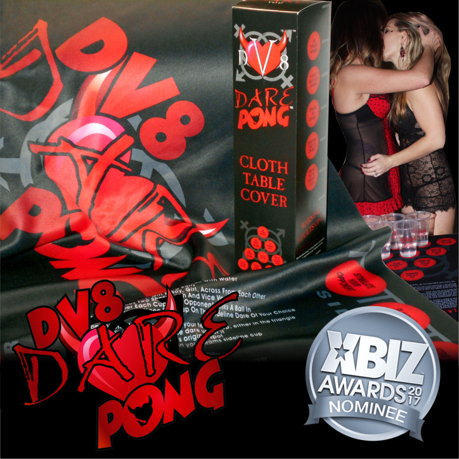 Dv8 Dare Pong 2017 Xbiz Adult Game of The Year Nominee The worlds most innovative table top adult party game for swingers. Dare Pong Party Pong game two girls playing dare pong kissing sexy game made of stain cloth vibrant printing with dv8 dare pong logo 