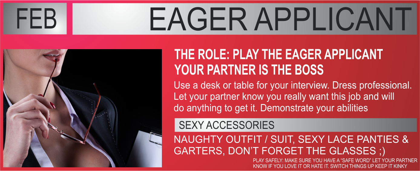 DV8 Dare Roleplay Couples Erotic Coupon Game Edition Eager Applicant Roleplay Dare of the month entice your partner with Februarys sexy roleplay scenario